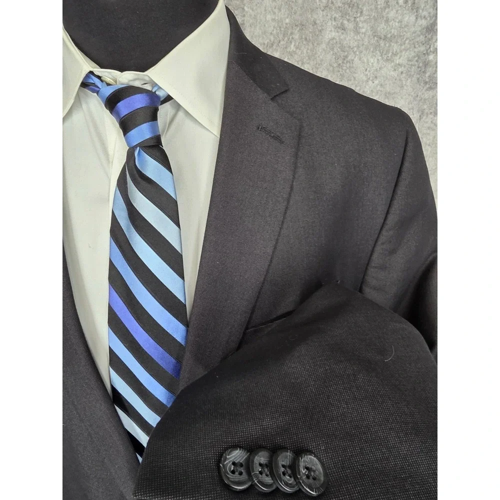 Kenneth Cole Reaction Blazer‎ Jacket Mens 48R Black Sports Coat 2 B Rayon Blend